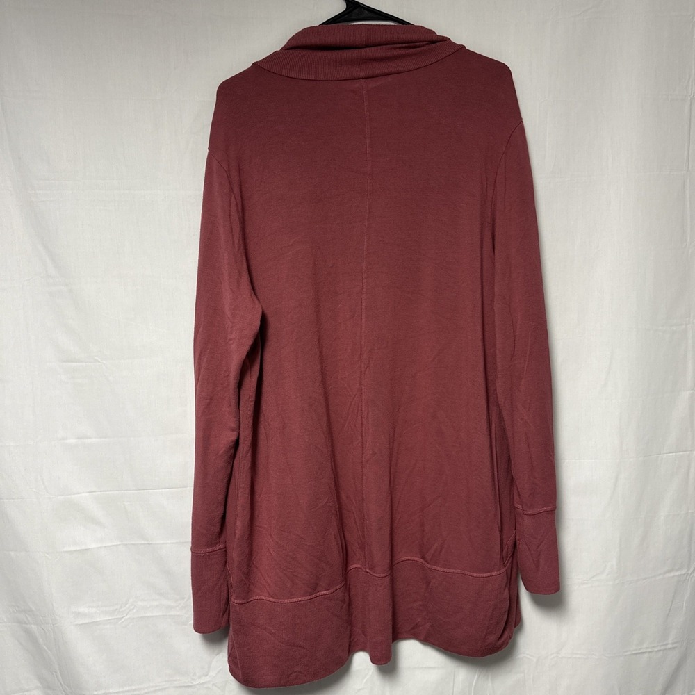 Athleta Women's XL Maroon Pranayama Restore Wrap Cardigan Ribbed Boho Flowy Chic - Picture 3 of 6